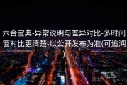 六合宝典-异常说明与差异对比-多时间窗对比更清楚-以公开发布为准(可追溯)